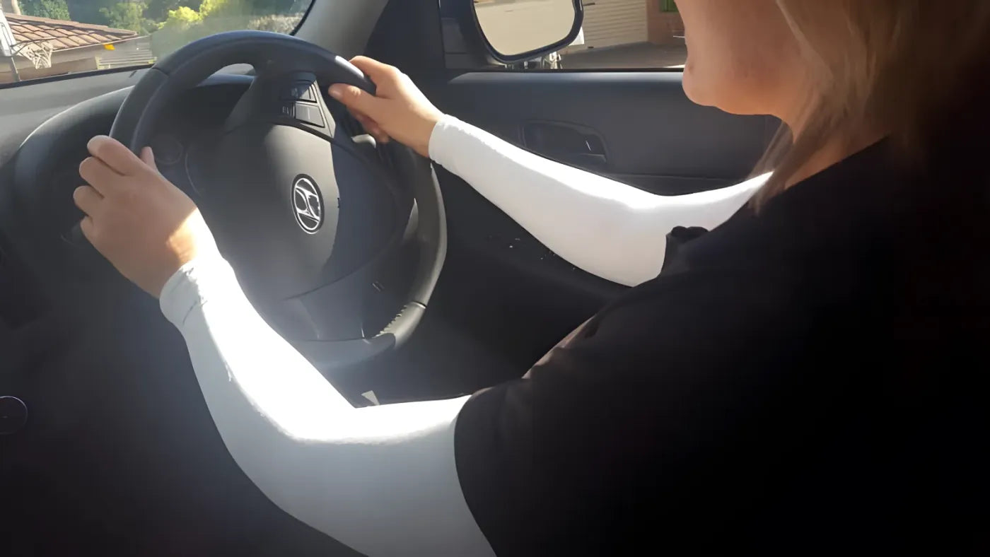 Beat the driver's-side sunburn with UPF 50+ sleeves.